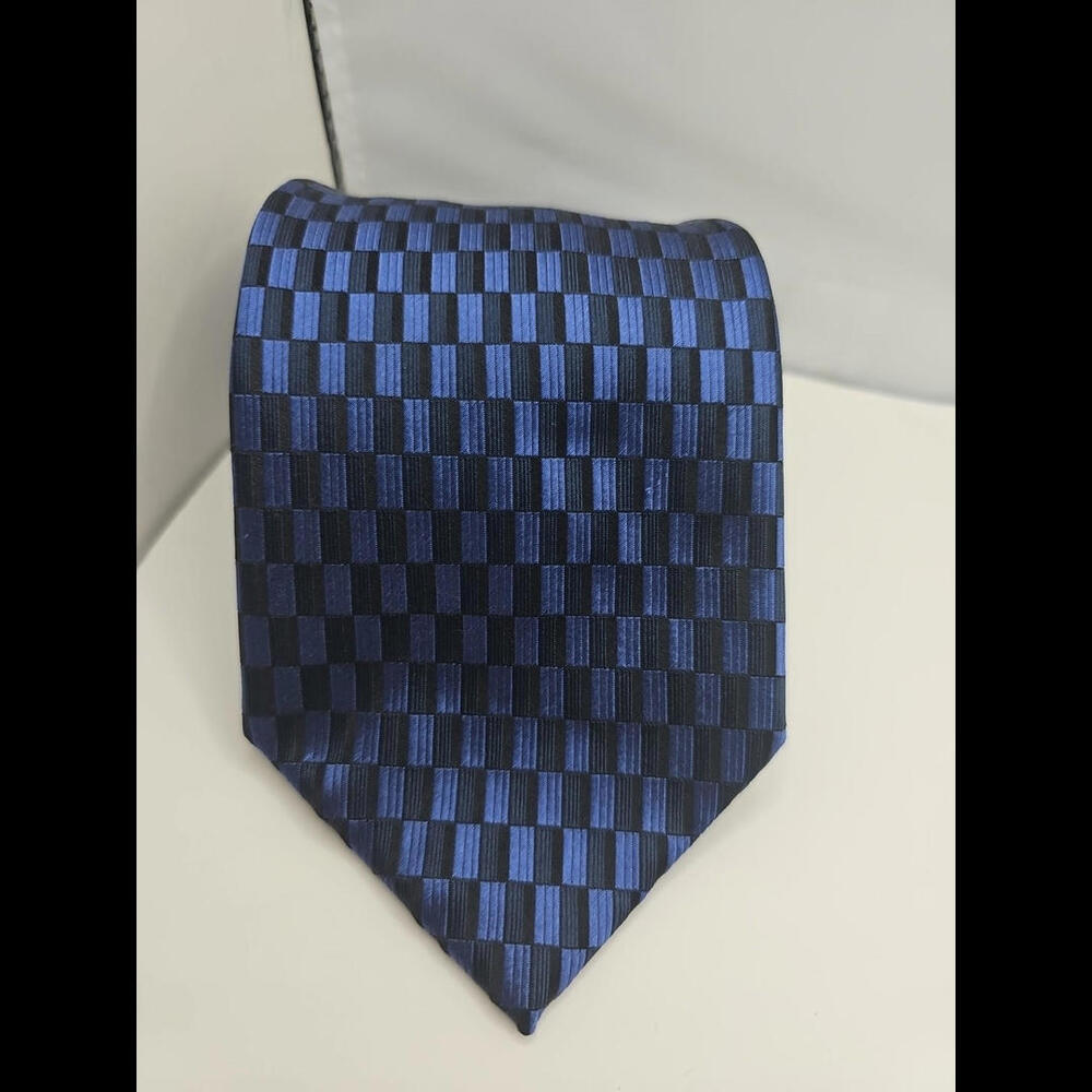 DESANTIS Collection Tie Blue/Black 62”x4” -Made In Italy Formal Classic
